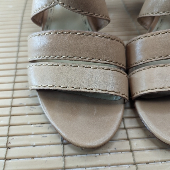 Coach "Rapture" Open Toe criss cross brown leather strap Slingback Sandal Shoe S - Picture 7 of 10